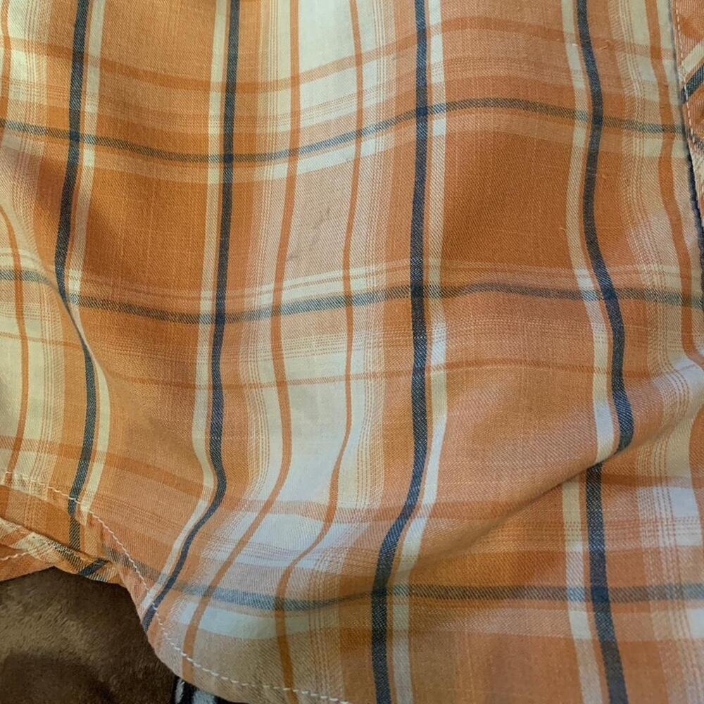 Large bke orange plaid button - Picture 5 of 8